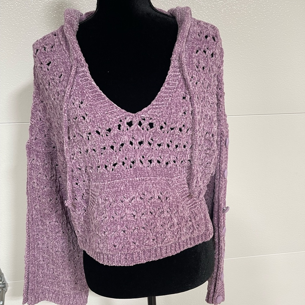 POL Lavender chenille Knit Women's Sweater